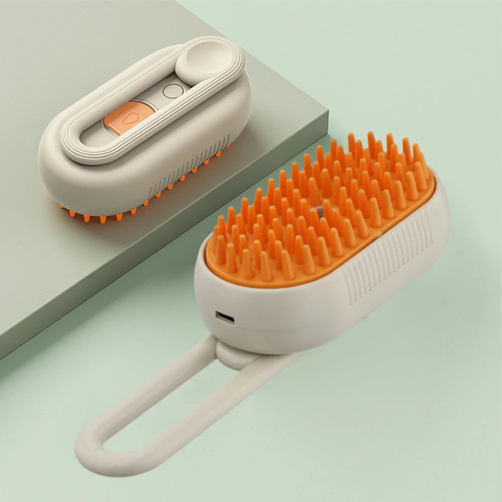 3-in-1 Steam Grooming Brush – Electric Spray Massage Comb for Cats & Dogs